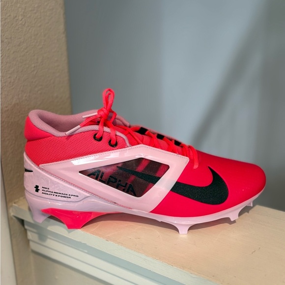 Nike Alpha Menace 4 Pro NRG Racer Pink Football Cleats HJ4568-600 Mens Size 13 - Picture 2 of 9
